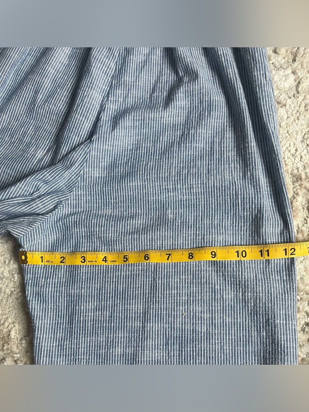 Japna Blue & White Striped Button-Front Wide-Leg Square-Neck Jumpsuit - Picture 9 of 11